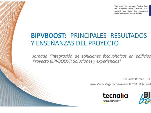 Tecnalia - BIPVBOOST PRINCIPALES RESULTADOS Y ENSEÑANZAS DEL PROYECTO
